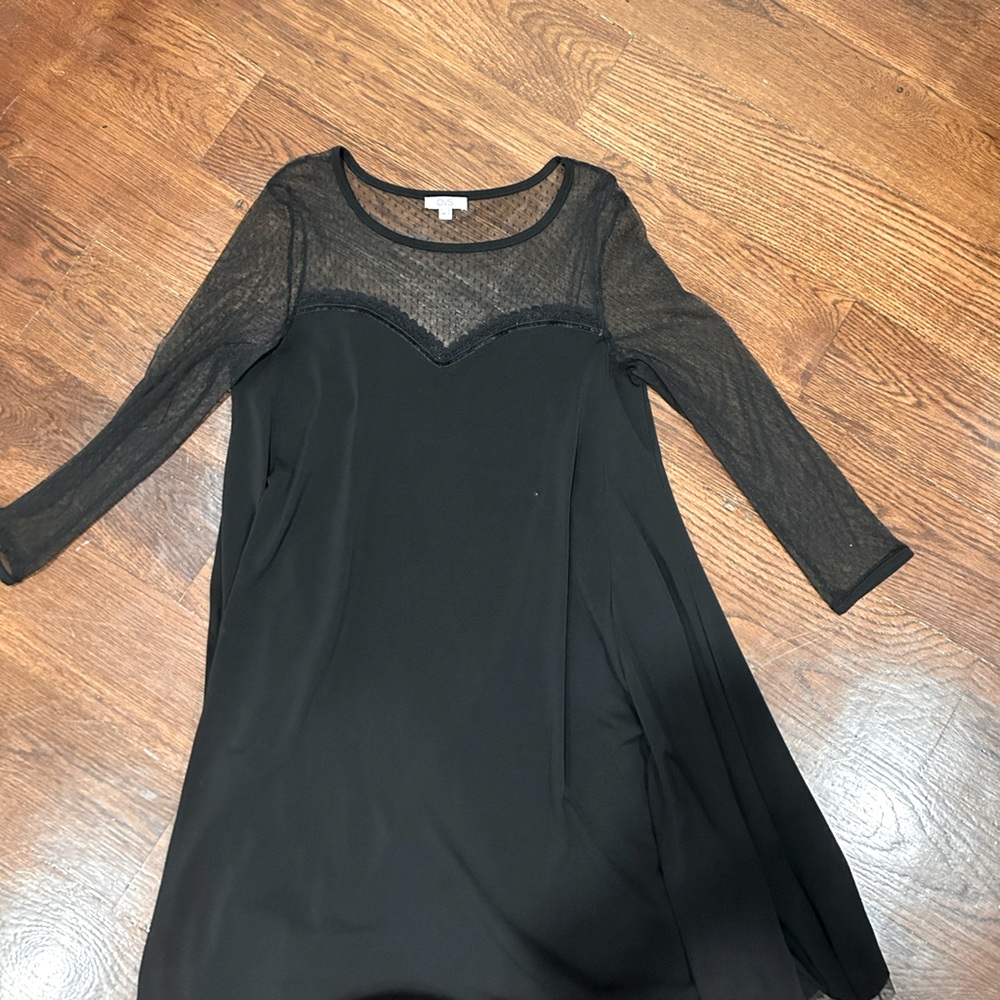 Black mesh tunic dress